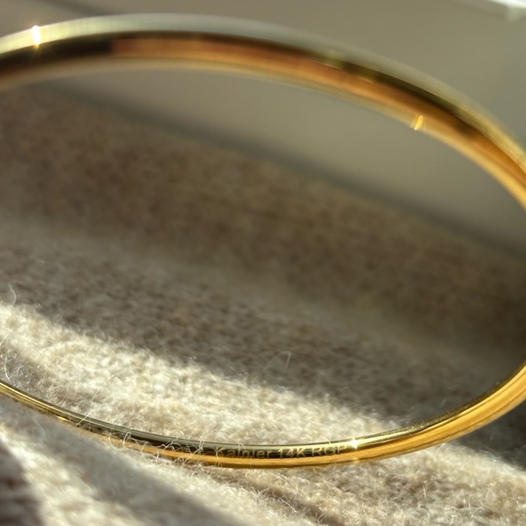 Gold-Tone Bangle Bracelet Lot – Kainier 14K RGP & Clover 999 Stamped - Grab Bag - Picture 7 of 7